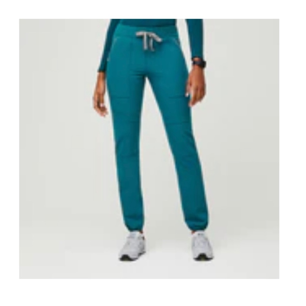 Womens FIGS Pacific Blue Venice Slim Jogger Scrub Pants - M